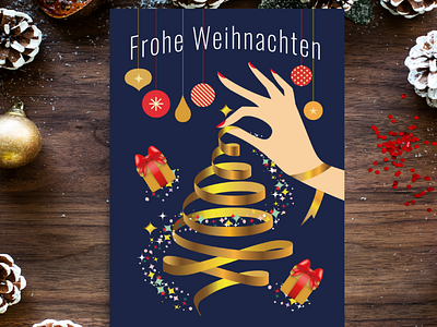 Merry Christmas postcard branding design digital art editorial frohe weihnachten graphic graphic design holidays illustration logo merry christmas postcard postkarte printing design vector