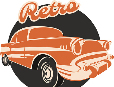 Retro car illustration branding car design digital art graphic graphic design illustration logo oldtimer retro vector vintage