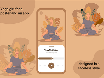 Yoga girl for a poster or an app