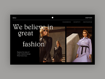 Fashion Website - Home Page Exploration black clean concept design fashion home minimal typography ui ui design web web design webdesign website