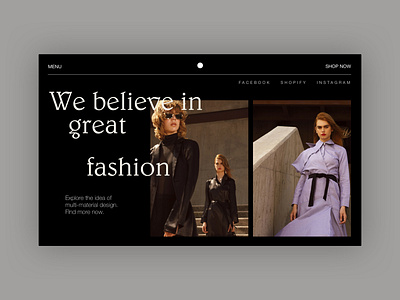 Fashion Website - Home Page Exploration