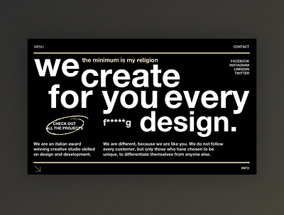 Creative Agency - Home Page Exploration agency agency website black clean concept design home homepage minimal portfolio typography ui ux web web design website