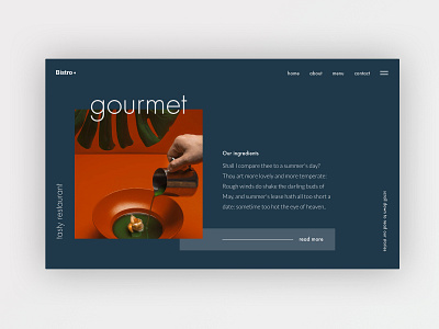 UI Concept - Bistro bistro food gourmet home page home page design landing landing design landing page minimal restaurant restaurant design ui ux web web design website