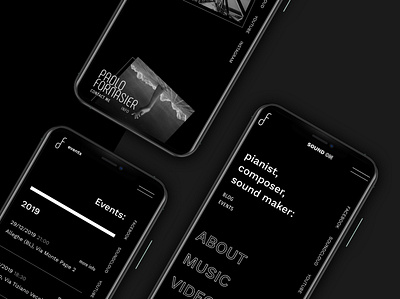 Paolo Fornasier - Website Portfolio black clean minimal minimalist design mobile design mobile ui music portfolio typography ui ux web web design webdesign website