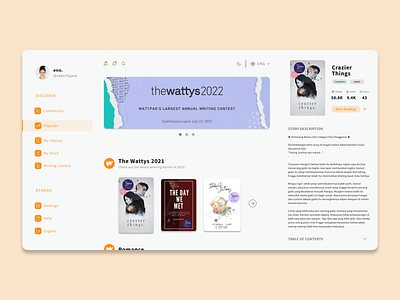 [Exploration] Wattpad - Online Social Reading Platform design landingpage onlinebooks typography ui webdesign