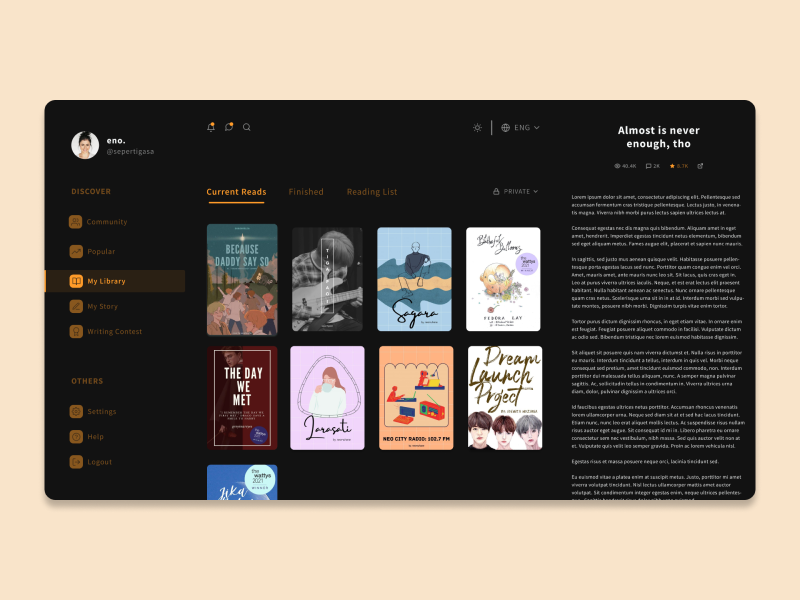 [Exploration] Dark mode ver of Wattpad website by Retno. on Dribbble