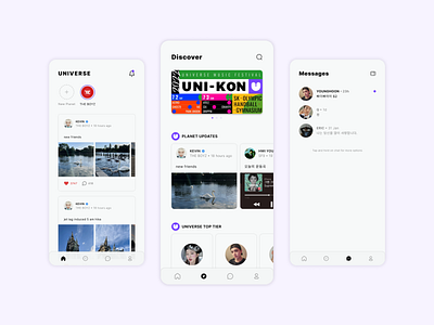 [Exploration] Universe - All in One Global Fandom Platform app artists design fans mobile socialmedia typography ui universe ux