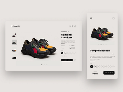 [Exploration] Lovablè — E-Commerce Website for Shoes & Sneakers design ecommerce lovablè mobiledesign responsive shoes shopping sneakers typography ui ux webdesign