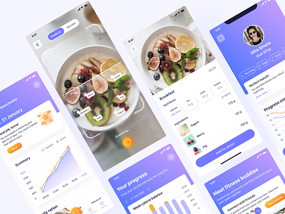 Foodie - food tracking app app design ui ux