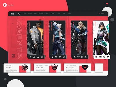 Valorant - Agents page concept design concept creative design design digital design esports figma game games interface landing landingpage riotgames typography ui uidesign ux valorant web web design website