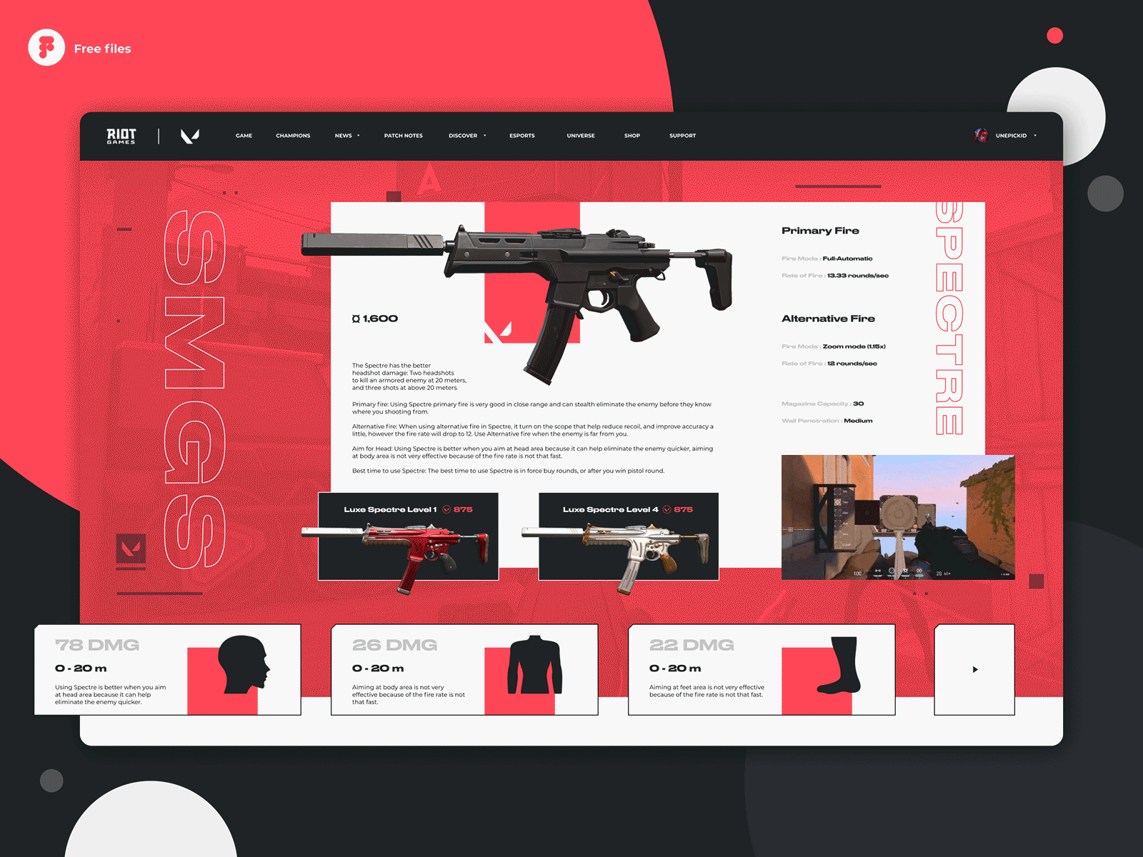 Dribbble - Valorant - Weapon Spectre page concept design.gif by Dmitry ...