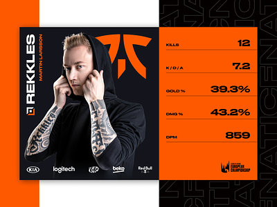 League Of Legends - LEC game stats for broadcast broadcast design esports esports tournament figma fnatic game games interface leagueoflegends minimal riotgames tournament typography ui uidesign ux uxdesign web web design