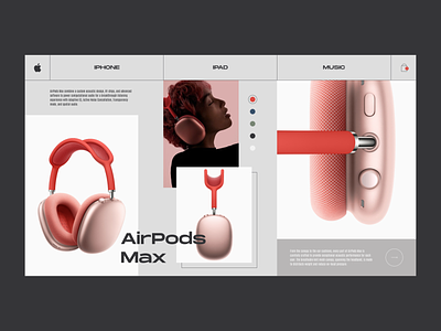 Apple AirPods Max - Product card concept design airpods apple clean design ecommerce figma interaction interface minimal product shop store ui uiux ux web web design webdesign website website design