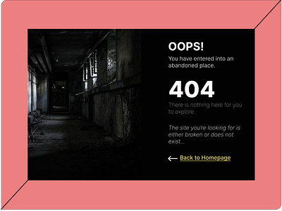 Daily UI Challenge: #008 404 Page