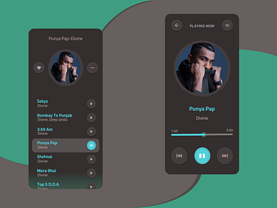 Daily UI : #009 Music Player UI 100 days ui challenge 100dayui challenge dailyui design ui uidesign ux vector