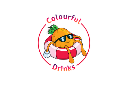 Colourful Drinks design illu illustration logo typography