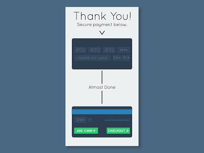 Credit Card Checkout // 002 checkout form colors dailyui design flat flatui minimal sign up ui