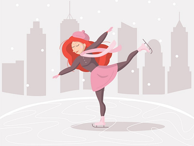 Girl on skates design graphic design illustration