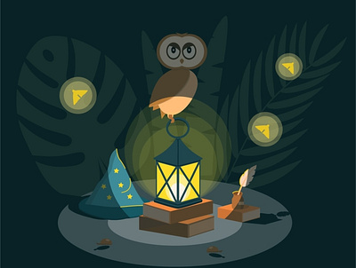 Magic owl design graphic design illustration