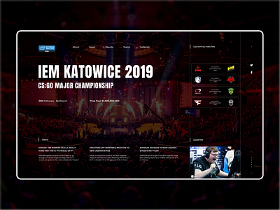 IEM Katowice 19 concept cs go cybersport design game tournament ui ux web