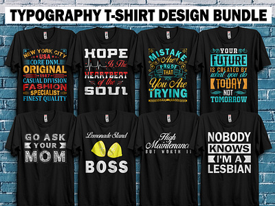 Custom Typography T-shirt Bundle artwork font typedesign typography lover typography t shirt typography t shirt bundle typography t shirt design bundle vector