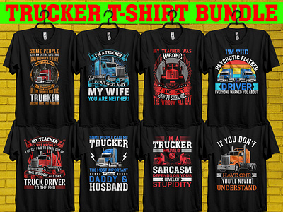 Trucker T-shirt Design Bundle graphic design uk truckers