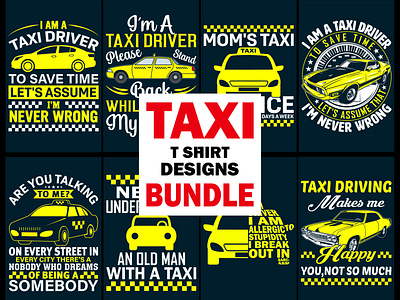 Taxi Driver T-shirt Design Bundle