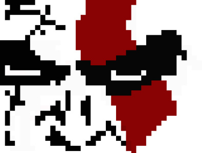 Kratos Face Pixel Art design god of war graphic kratos