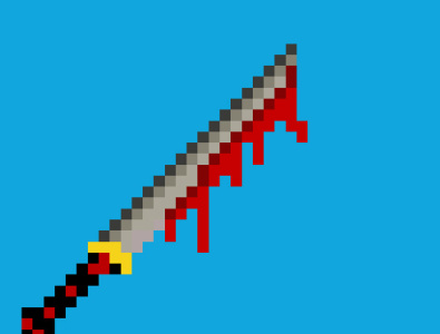 Katana Blood Pixel Art design graphic katana sword art