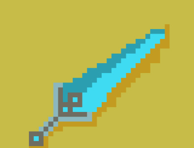 The Great Ice Sword Pixel Art 3d design graphic pixel art
