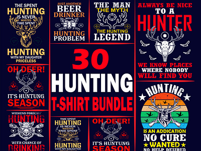 Awesome Hunting T-Shirt Design Bundle