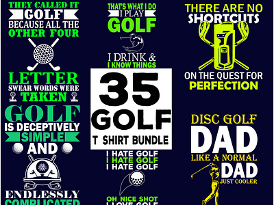 Awesome Golf T-Shirt Design Bundle