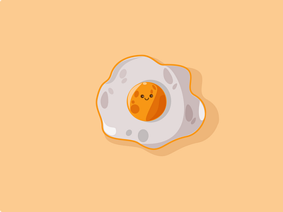 Fried egg Kawaii Illustration app design graphic design icon illustration logo vector