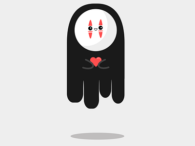 No face Illustration in kawaii style