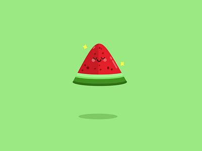 Kawaii watermelon Illustration app branding design graphic design icon illustration logo vector