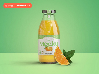 FREE | Juice Bottle Mockups bottle free freebie juice mocku mockup mockups orange packaging template