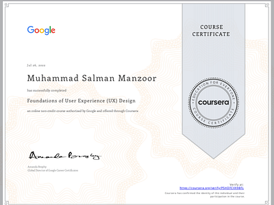 My UX Certificate by Google