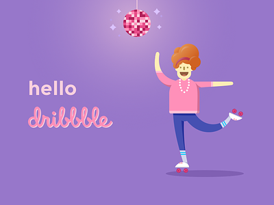 Hello Dribbble! disco first shot hello dribbble illustration