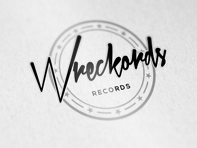 Record Label Logo 3d circle design font graffiti handwritten logo music record label shiny