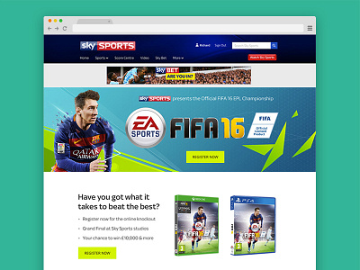 Fifa16 eSports Competition esports fifa football gaming responsive sports ui ux