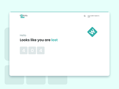 Twitchls 404 page redesign app branding design icon minimal ui ux web website
