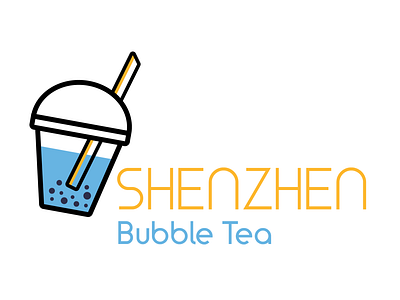 Shenzhen Bubble Tea bubble tea challenge dayli design flat icon illustration logo logocore typography vector
