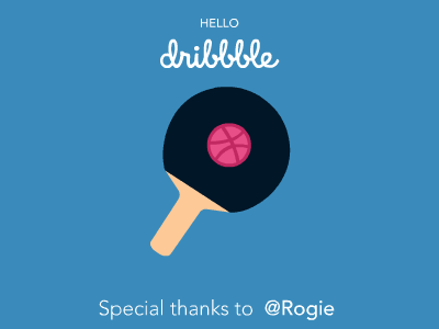 Hello Dribbble! animation debut debut shot firstshot hello dribbble shot tabletennis thanks welcome