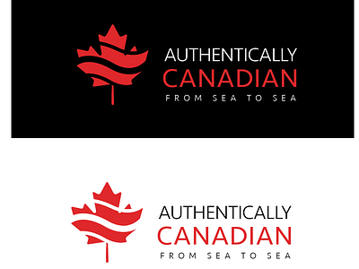 Authentically Canadian challenge dayli design flat icon illustration leaf logo logo logocore minimal typography vector