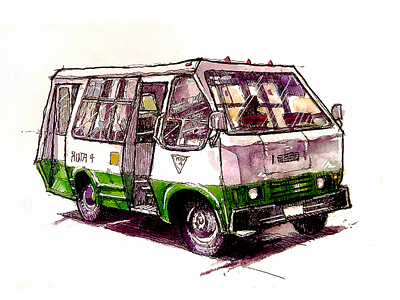 Luxury Ride, 2021 artwork automobile car cartoon design fineliners illustration inking mexico city perspective public transport sketches sketching totisketches vehicle watercolors