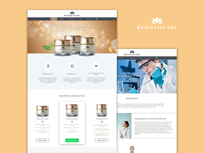 RealskinLab cream design hover landing page product ui web