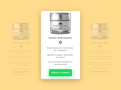 Hover Realskinlabs cream design hover shadow ui ux