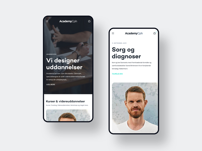 AcademyCph - Mobile app appdesign branddesign branddevelopment branding clean creative education light minimal mobile software therapy ui ux visual identity web webdesign website websitedesign