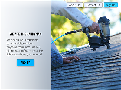 Handyman Landing Page design graphic design ui website