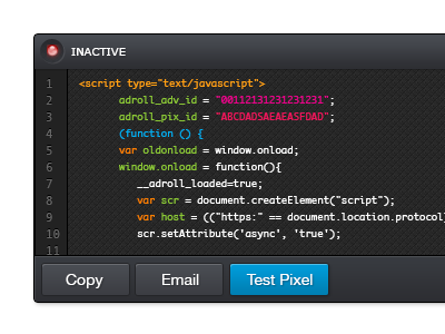 Pixel Code Box app code javascript